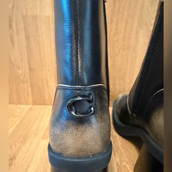 Coach Sculpt C Leather Platform Ankle Bootie Brown Block Heel-Size 5.5 (NWT) - Picture 5 of 7